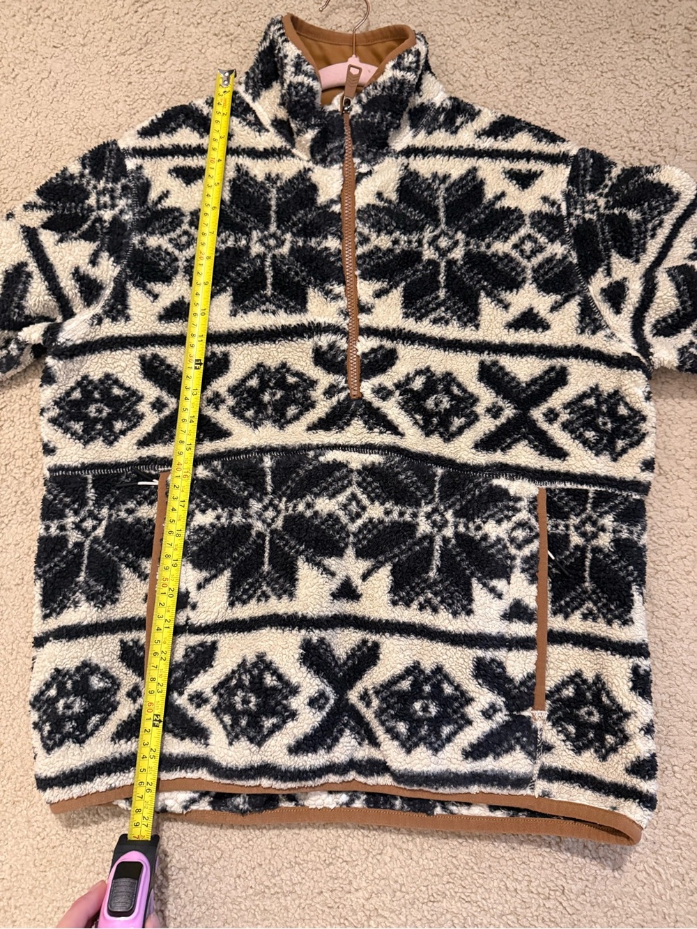 Carhartt Women’s Sherpa Fleece Fair Isle 1/4 Zip Pullover Jacket M - Picture 6 of 9